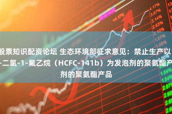股票知识配资论坛 生态环境部征求意见：禁止生产以1,1-二氯-1-氟乙烷（HCFC-141b）为发泡剂的聚氨酯产品